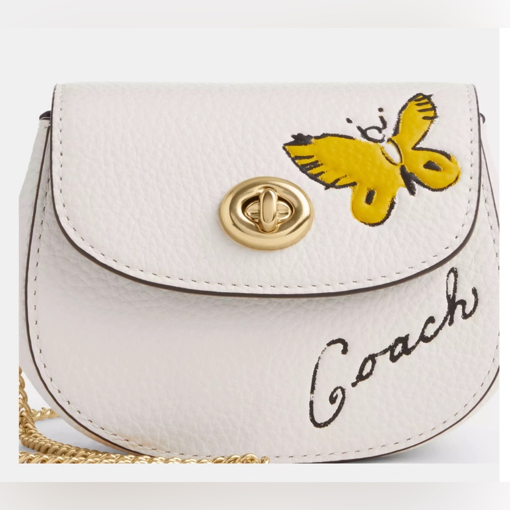 NWT COACH SKETCH BUTTERFLY CC CASE ON A CHAIN CROSSBODY - Picture 2 of 7